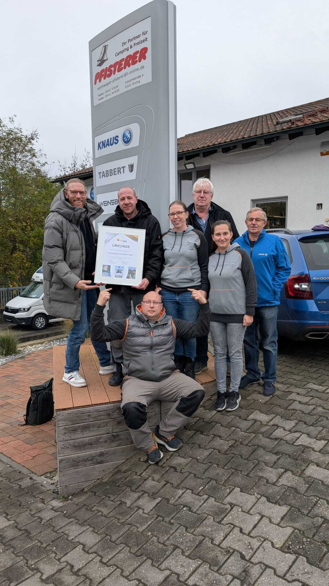 Wohnwagen Pfisterer GmbH mit Verendus-Urkunde